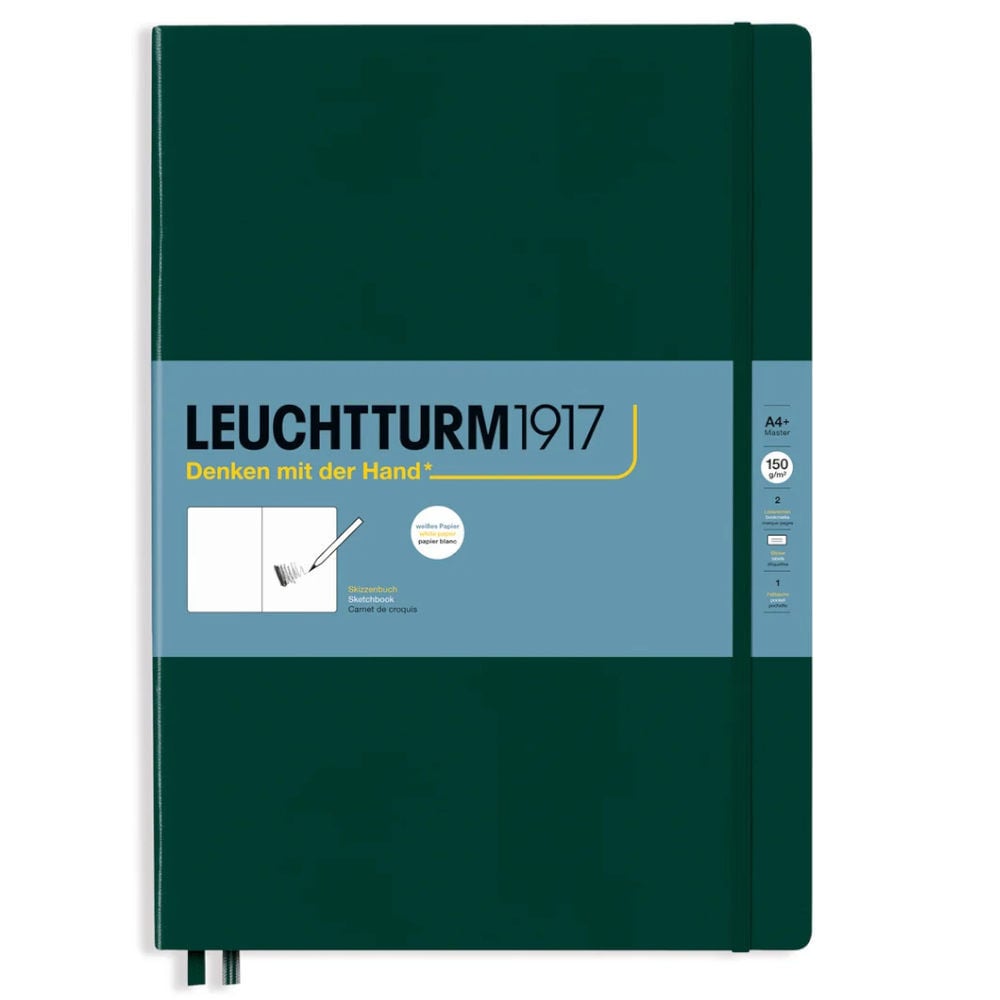 Leuchtturm1917 Sketchbook Sert Kapak Eskiz Çizim Defteri 150 gr Master A4 Orman Yeşili