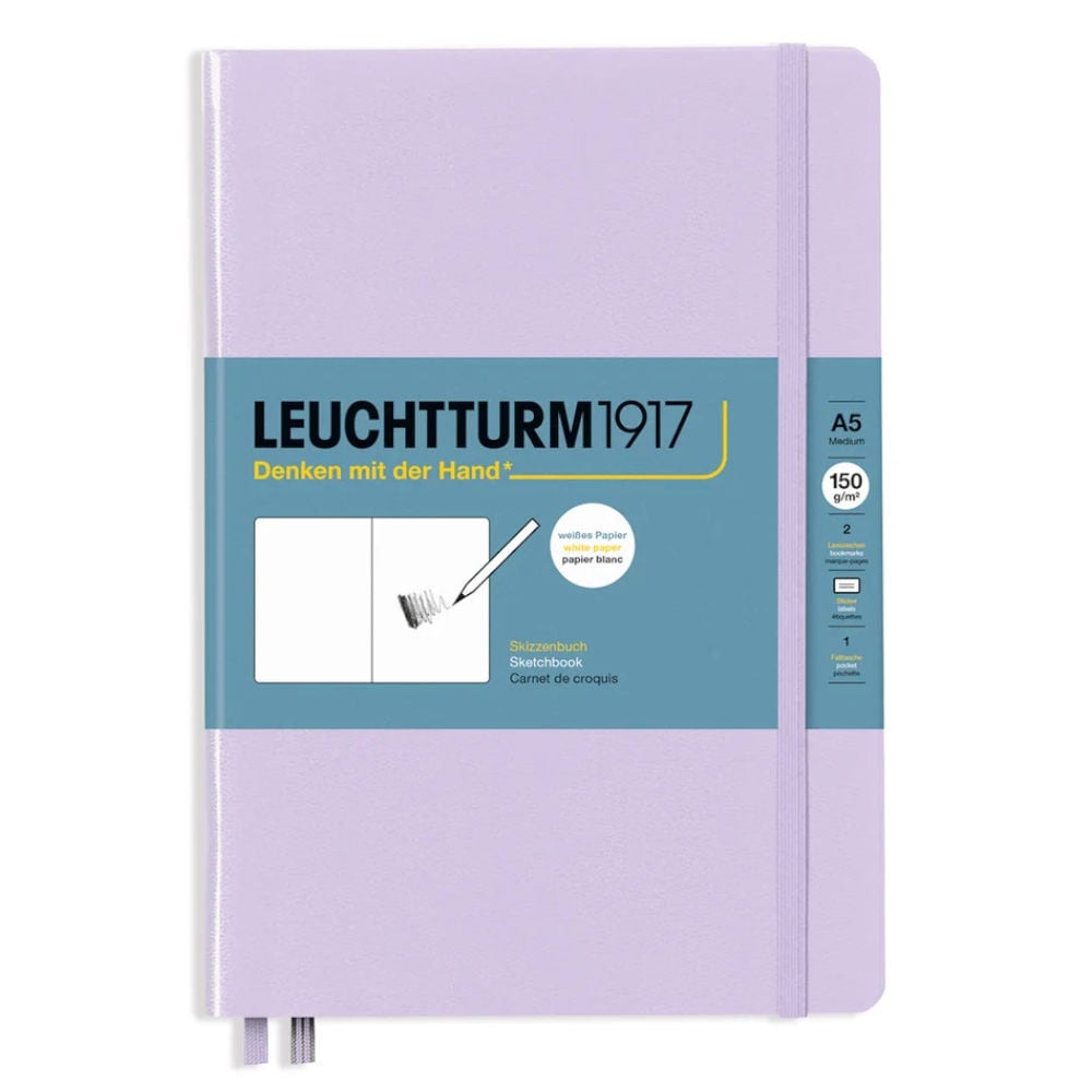Leuchtturm1917 Sketchbook Sert Kapak Eskiz Çizim Defteri 150 gr A5 Leylak