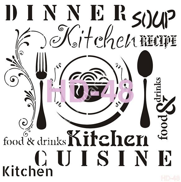 Cadence Home Decor Mobilya - Duvar Stencil 45x45cm HD-48