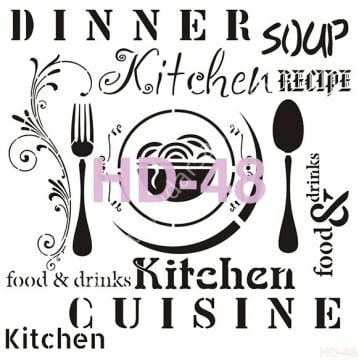 Cadence Home Decor Mobilya - Duvar Stencil 45x45cm HD-48