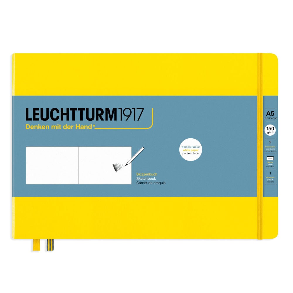 Leuchtturm1917 Sketchbook Panaromik Manzara Çizim Defteri 150 gr 21x14,5 cm Limon Sarı