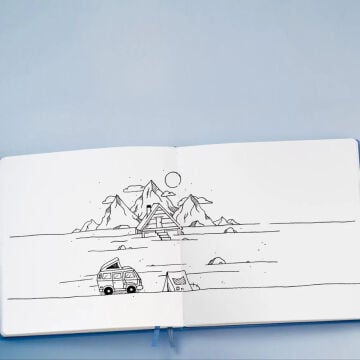 Leuchtturm1917 Sketchbook Panaromik Manzara Çizim Defteri 150 gr 21x14,5 cm Limon Sarı
