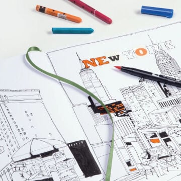 Leuchtturm1917 Sketchbook Panaromik Manzara Çizim Defteri 150 gr 21x14,5 cm Siyah