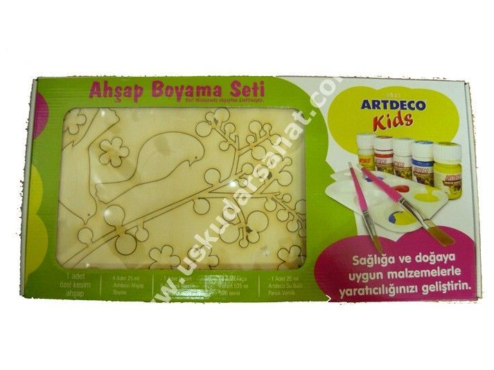 Artdeco Ahşap Boyama Seti - Kuşlar ve Çiçekler Y-020S-11