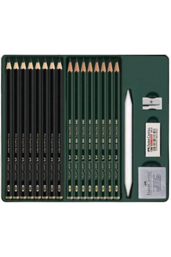 Faber Castell Metal Kutu Pitt Graphite Matt Dereceli Kalem Seti