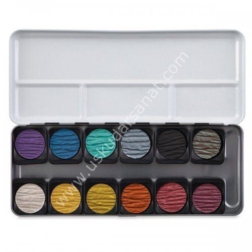 Finetec Yaldız Suluboya Metalik 12 Renk F 1200