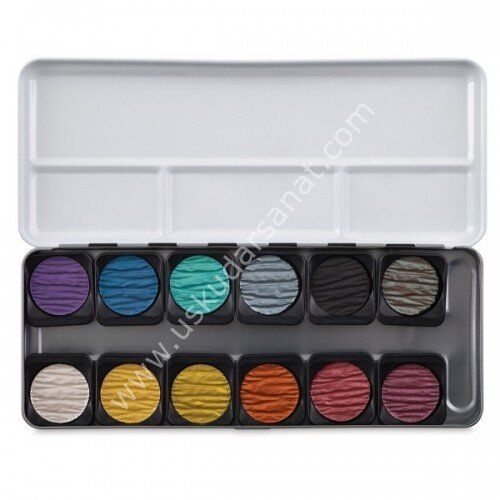 Finetec Yaldız Suluboya Metalik 12 Renk F 1200