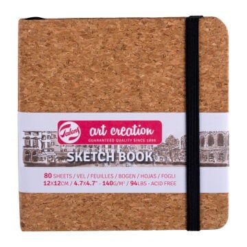 Art creation Sketch Book Eskiz Bloğu 12x12cm 140gr 80 Yaprak CORK Mantar Desenli Kapak