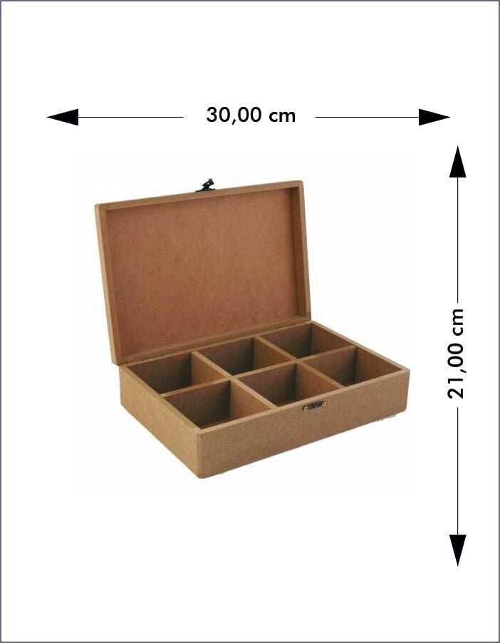 MDF Ahşap 6 Bölmeli Kutu KU30