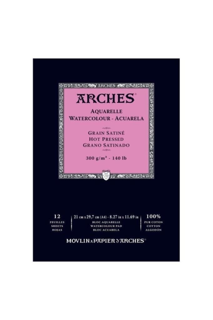 Arches Suluboya Blok Defter Düz Doku  300 gr  A4 12 Yaprak