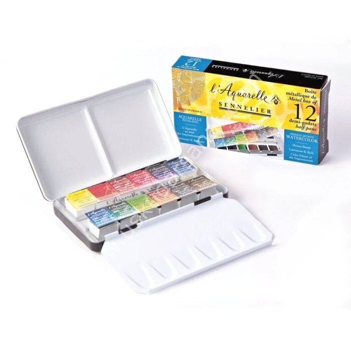 Sennelier  Aquarelle Suluboya Yarım Tablet 12 Renk 131605