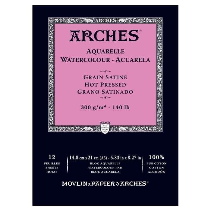 Arches Suluboya Blok Defter Düz Doku  300 gr  A5 12 Yaprak