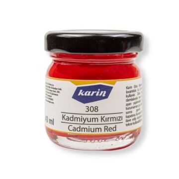 Karin Ezilmiş Geleneksel Ebru Boyası 40 ml 308 Kadmiyum Kırmızı