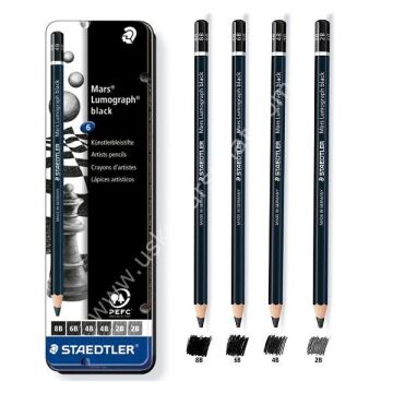 Staedtler Mars Lumograph Black Karakalem 6'lı Set