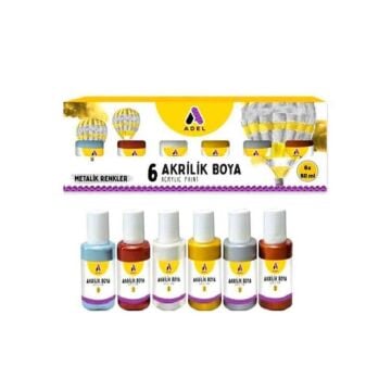 Adel Akrilik Boya Metalik Renk 6 Renk