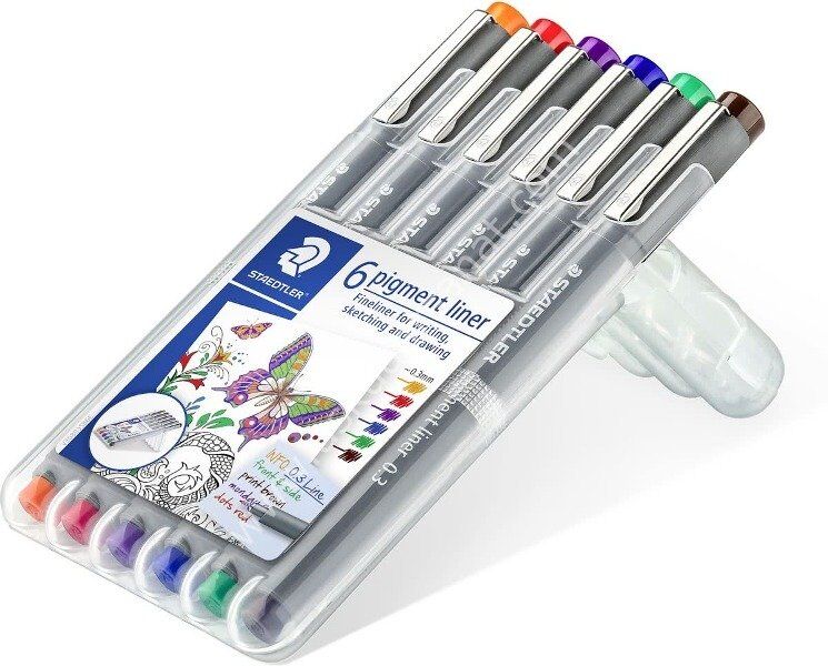 Staedtler Pigment Liner 0,3mm Renkli 6'lı Set