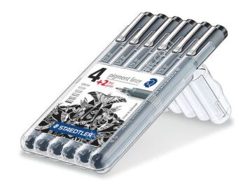 Staedtler Pigment Liner Siyah 6'lı Set