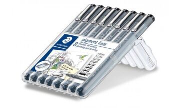 Staedtler Pigment Liner Siyah 8'li Set