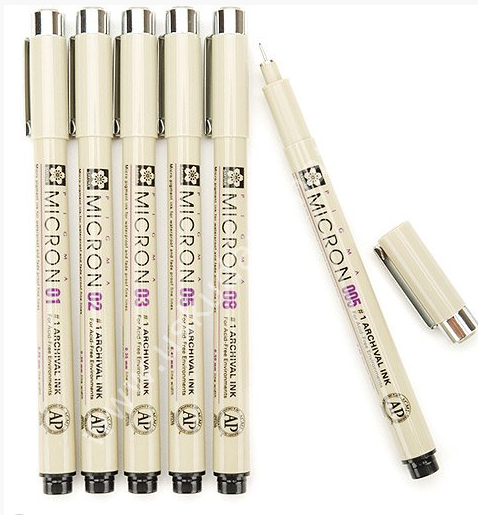 Sakura Pigma Micron Çizim Kalemi 6'lı Set (0.05 - 0.1 - 0.2 - 0.3 - 0.5 - 0.8)