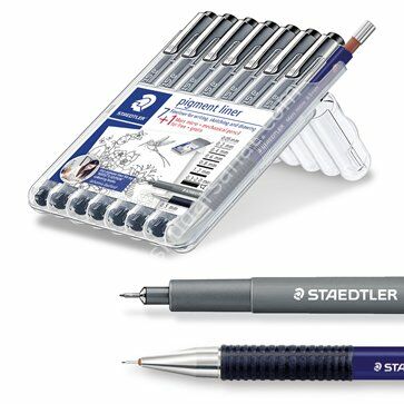 Staedtler Pigment Liner Siyah 7'li Set+0,5 Versatil