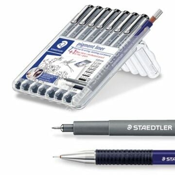 Staedtler Pigment Liner Siyah 7'li Set+0,5 Versatil