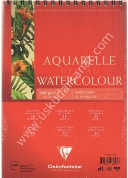 Clairefontaine Etival Klasik Suluboya Blok A4 300gr. 30yp. Üstten Spiralli