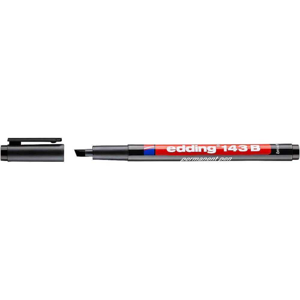 Edding 143B Yan Kesik Uç Asetat Kalemi 1 - 3 mm Siyah