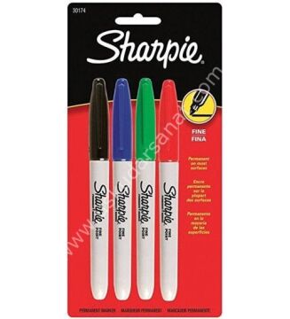 Sharpie Permanent Fine Markör 4'lü Set Klasik Renkler