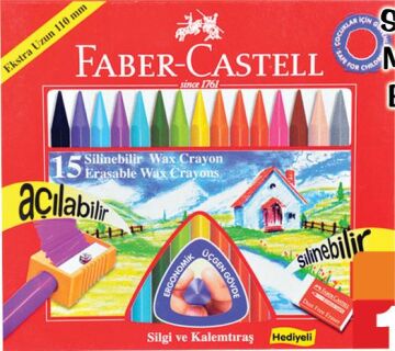 Faber-Castell Silinebilir Mum Boya 15 Renk