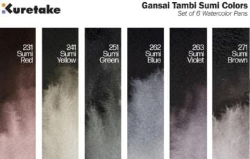 Gansai Tambi Sumi Renkleri, 6'lı Set