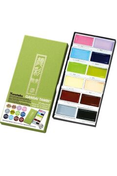 Zig Kuretake Gansai Tambi Japon Sulu Boya Pastel Renkler 12 Renk Mc20/12v-2