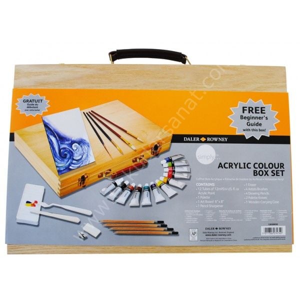 Daler Rowney Simply Akrilik Ahşap Çantalı Set