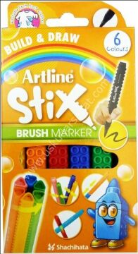 Artline Stix Fırça Uçlu Markör Kalem 6lı