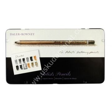 Daler Rowney Artists Sketching Pencils 12'li Teneke Kutu Set