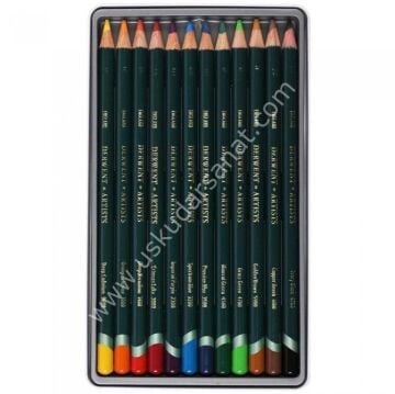 Derwent Artist Kuruboya Kalemi 12 Renk Teneke Kutu