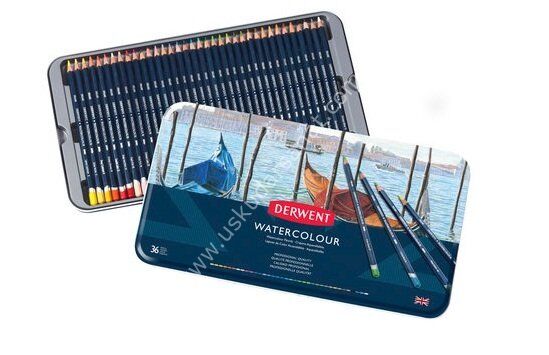 Derwent Watercolour- Suluboya Kalemi 36 Renk Teneke Kutu