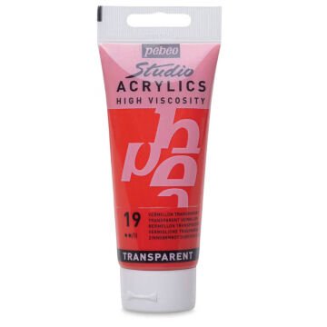 Pebeo Studio Yüksek Viskoziteli Akrilik Boya 100 ml Transparent Vermilion 19
