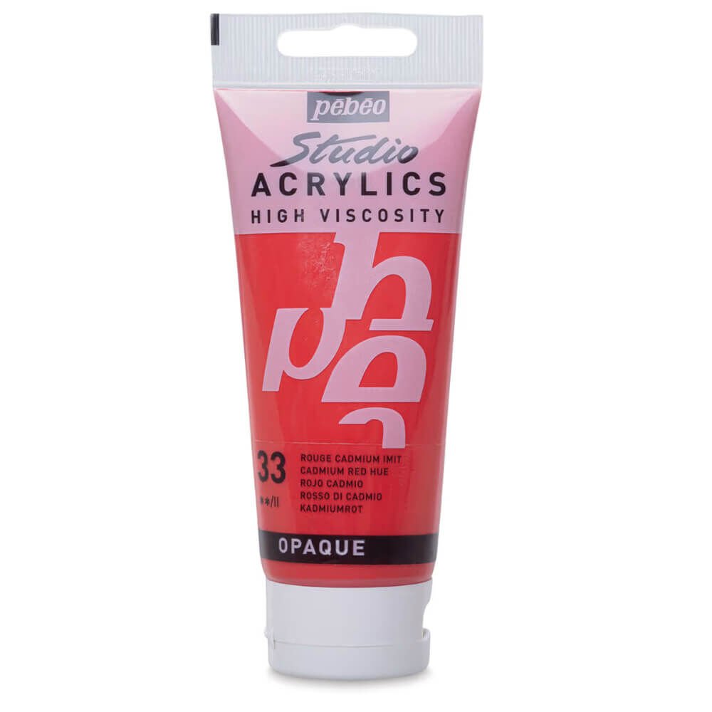 Pebeo Studio Yüksek Viskoziteli Akrilik Boya 100 ml Cadmium Red Hue 33