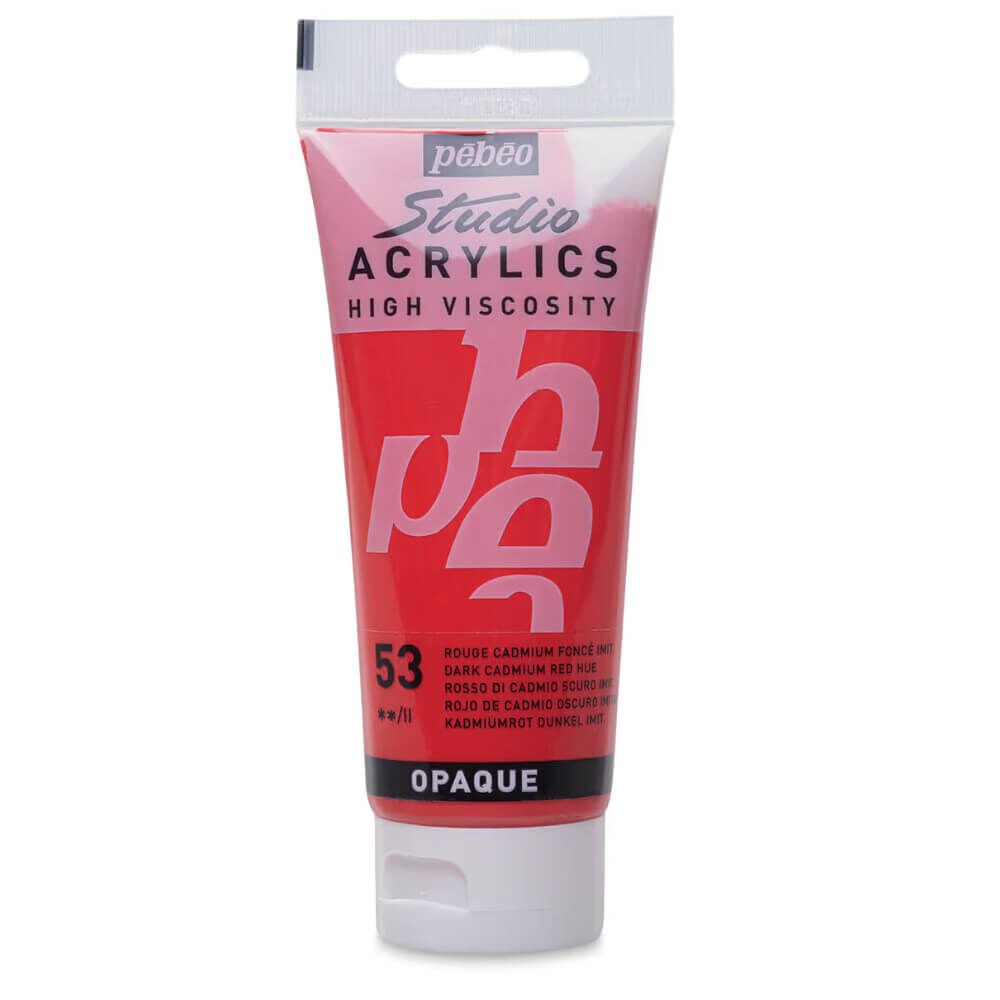Pebeo Studio Yüksek Viskoziteli Akrilik Boya 100 ml Dark Cadmium Red Hue 53