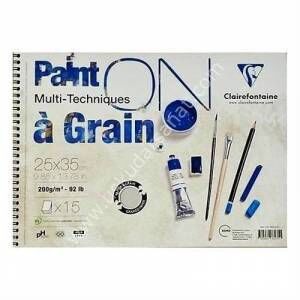 Paint - On à Grain Resim Defteri - 200gr 25X35 15Yaprak Kısa Kenarı Spiralli