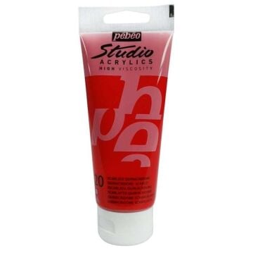 Pebeo Studio Yüksek Viskoziteli Akrilik Boya 100 ml Quinacridone Scarlet 20