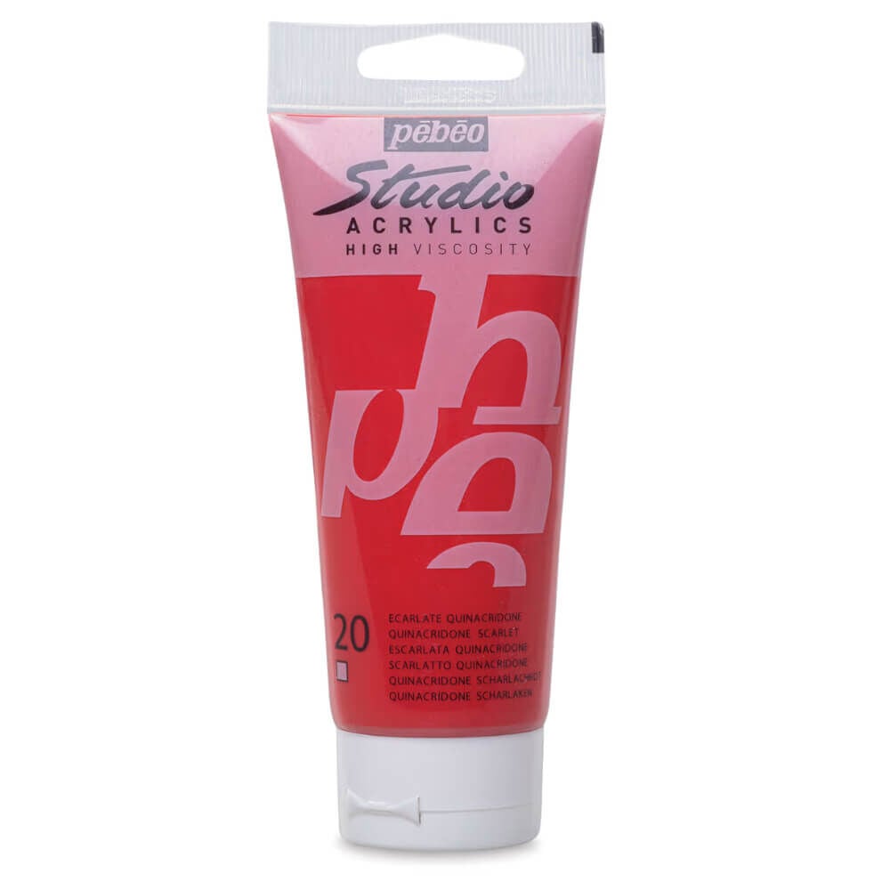 Pebeo Studio Yüksek Viskoziteli Akrilik Boya 100 ml Quinacridone Scarlet 20