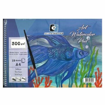 Alex Schoeller A4 Art Spiralli Sulu Boya Defteri 300 Gr 12 Yaprak