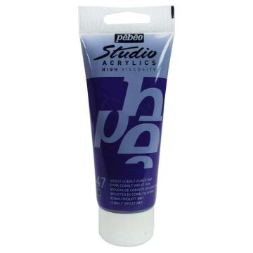 Pebeo Studio Yüksek Viskoziteli Akrilik Boya 100 ml Dark Cobalt Violet Hue 47