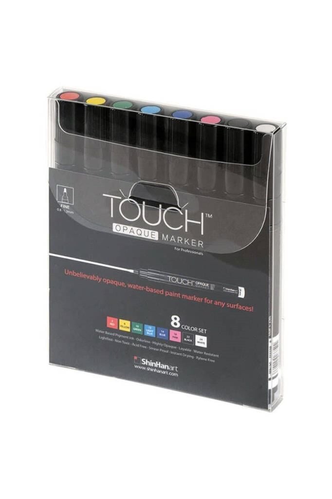 Touch Opaque Marker Akrilik Boyama Kalemi 8 Renk Fine Uç (0.8-1.3 mm)