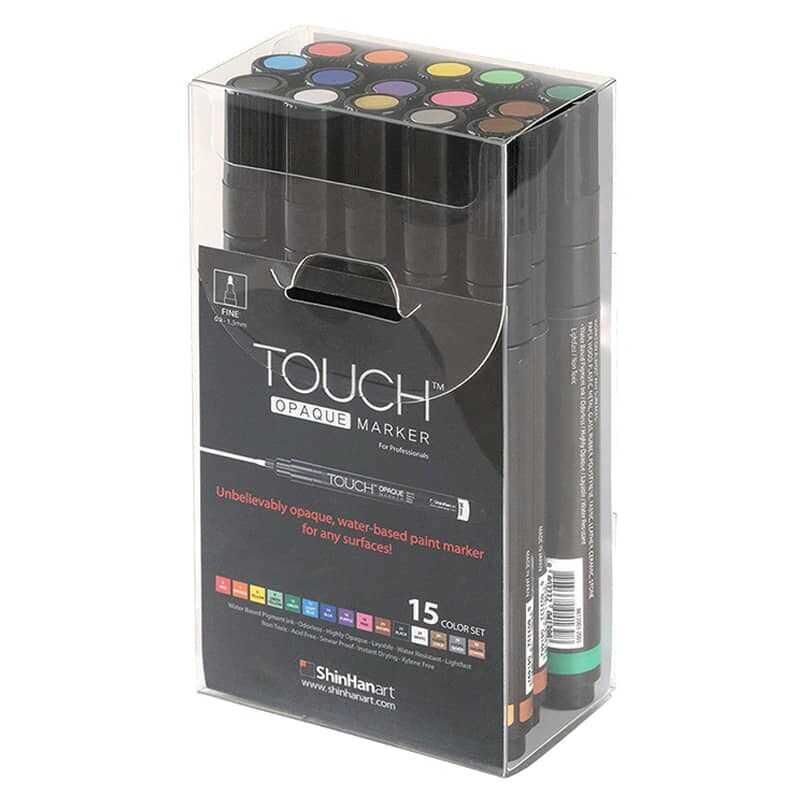 Touch Opaque Marker Akrilik Boyama Kalemi 15 Renk Fine Uç (0.8-1.3 mm)