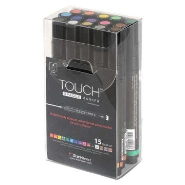 Touch Opaque Marker Akrilik Boyama Kalemi 15 Renk Fine Uç (0.8-1.3 mm)