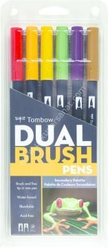 TOMBOW DUAL BRUSH PEN SECONDARY PALETTE 6'LI SET 56163