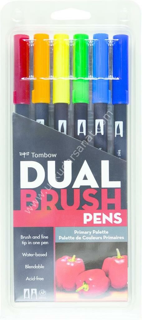 TOMBOW DUAL BRUSH PEN PRİMARY PALETTE 6'LI SET 56162