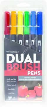 TOMBOW DUAL BRUSH PEN PRİMARY PALETTE 6'LI SET 56162